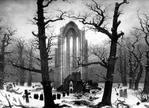 Cloister Cemetery in the Snow, by Caspar David Friedrich